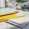 Australia Post Express envelope with discreet white inner bag on marble — fast discreet delivery Australia